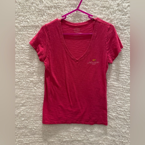 Masters Women's pink golf 2015 V-Neck Tee authentic rare - Picture 1 of 5